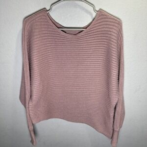 By Anthropologie Batwing Sweater Size Small Knit Pink Asymmetrical Soft Comfy